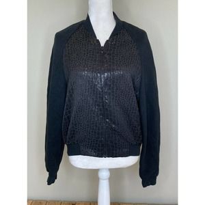 LIFE WITH BIRD Full Zip Snakeskin Front Jacket 2